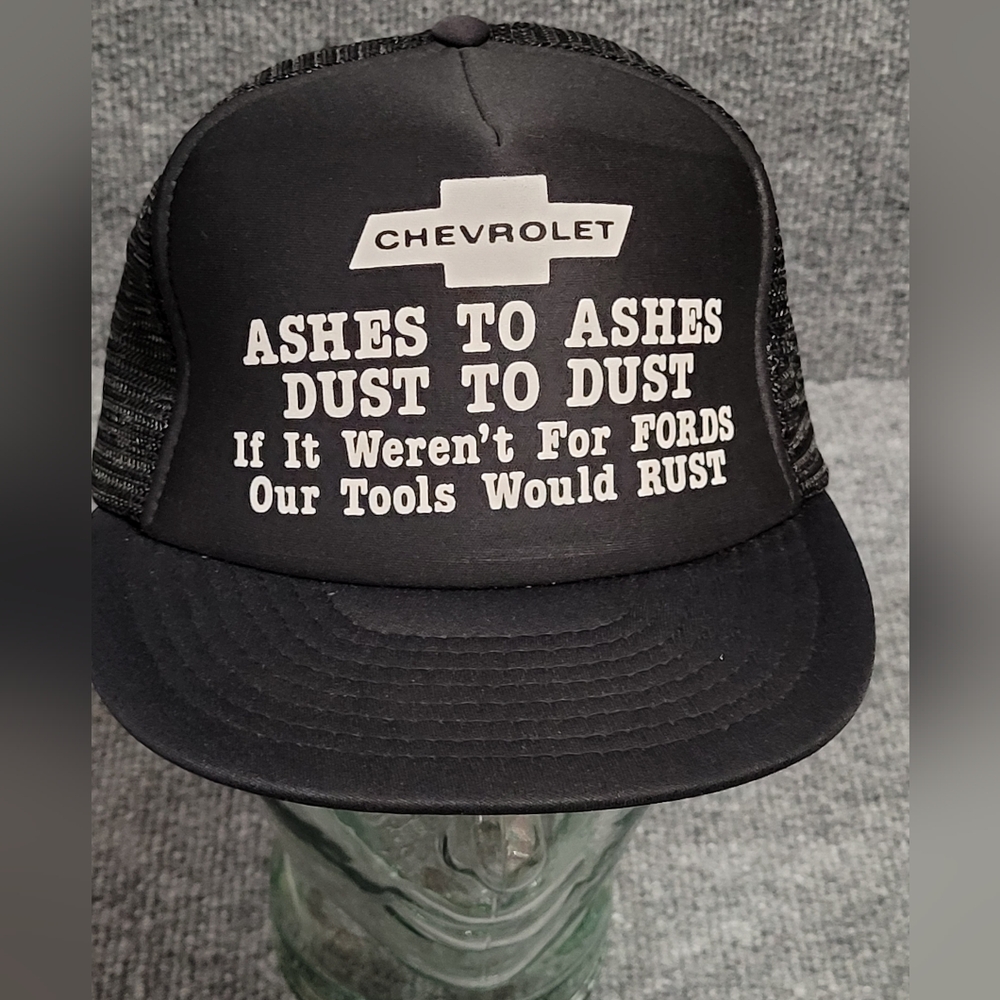 Chevrolet Black Trucker Hat Funny Saying